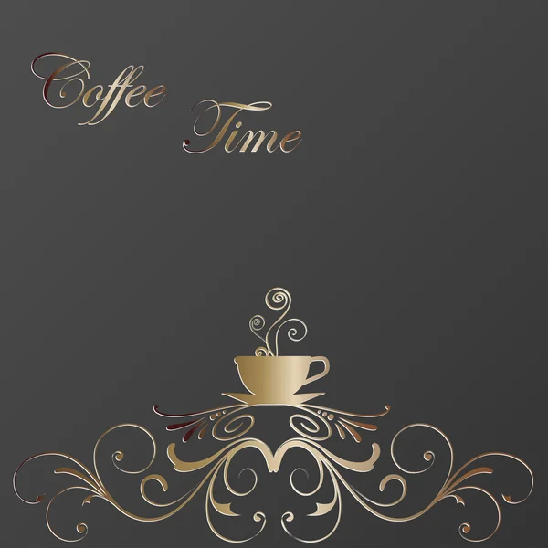 Tasse de café au design floral — Image vectorielle