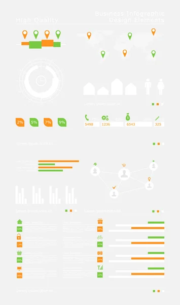 Definir elementos de infográficos — Vetor de Stock