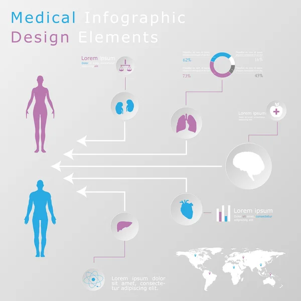 Elementos infográficos médicos — Vetor de Stock