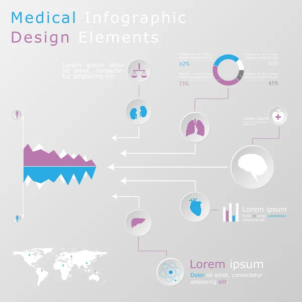 Elementy medycznych infographic — Wektor stockowy