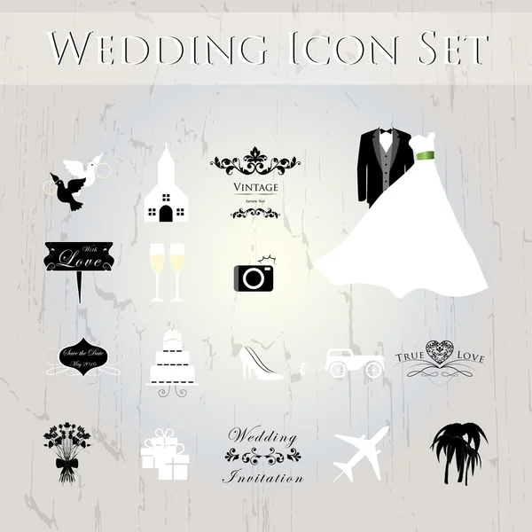 Conjunto de iconos de boda . — Archivo Imágenes Vectoriales