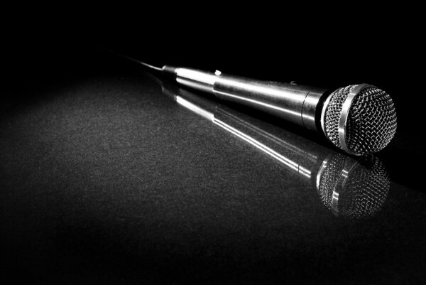 Micrófono con Reflexión — Foto de Stock
