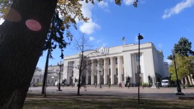 Kyiv 'deki Ukrayna Parlamentosu' nun inşaatı - Sonbaharda Verkhovna Rada, yavaş çekim