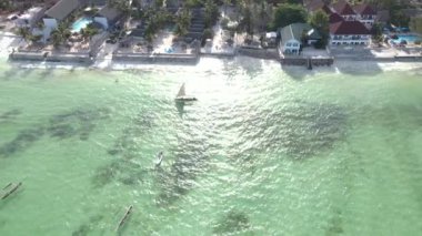 Zanzibar, Tanzanya - Hint Okyanusu 'nun havadan görünüşü