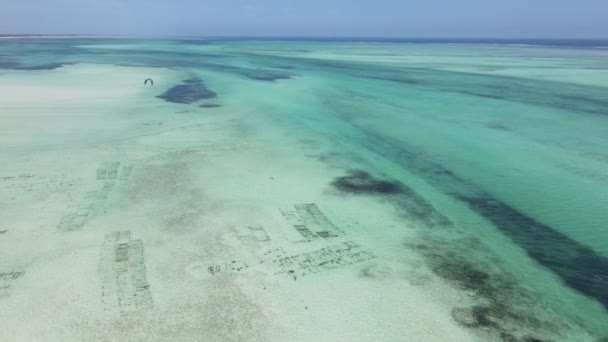 Zanzibar, Tanzanie - letecký pohled na Indický oceán — Stock video