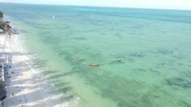 Zanzibar, Tanzanya - Hint Okyanusu 'nun havadan görünüşü