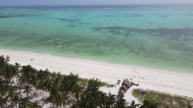 Zanzibar, Tanzanya - Hint Okyanusu 'nun havadan görünüşü