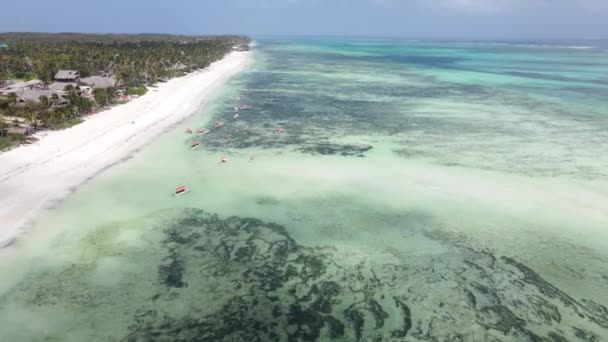 Zanzibar, Tanzania - aerial view of the Indian Ocean — Stock Video