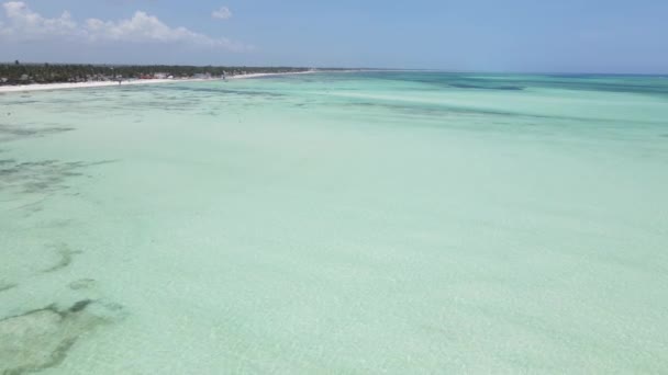 Uitzicht vanaf een hoogte van de Indische Oceaan nabij de kust van Zanzibar, Tanzania — Stockvideo