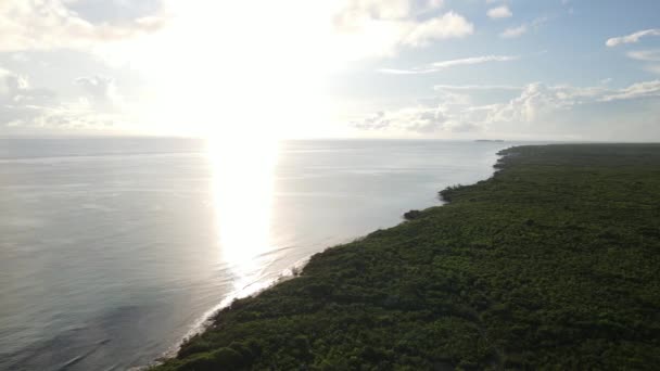 Όμορφο τοπίο του Ινδικού Ωκεανού κοντά στην ακτή της Ζανζιβάρης, Τανζανία — Αρχείο Βίντεο