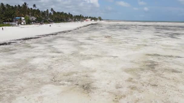 Przypływ w oceanie niedaleko wybrzeża wyspy Zanzibar, Tanzania — Wideo stockowe