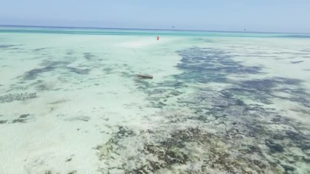 Kust van Zanzibar eiland, Tanzania bij eb — Stockvideo