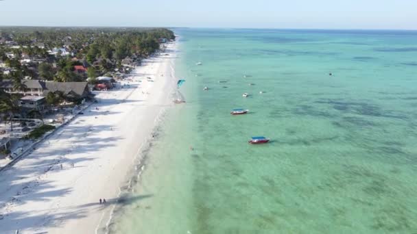 Boats in the ocean near the coast of Zanzibar, Tanzania — Stock Video