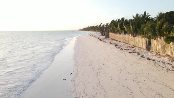 Nagranie Pokazuje Pustą Plażę Wyspie Zanzibar Tanzania — Wideo stockowe