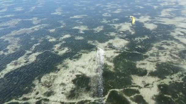 Este Vídeo Mostra Kitesurf Perto Costa Zanzibar Tanzânia — Vídeo de Stock