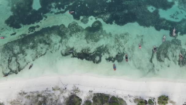 Oceán u pobřeží ostrova Zanzibar, Tanzanie, zpomalení — Stock video