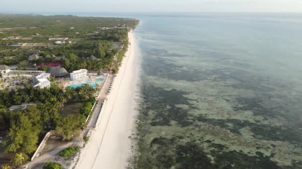 Zanzibar, Τανζανία - Αεροφωτογραφία του ωκεανού κοντά στην ακτή του νησιού, αργή κίνηση — Αρχείο Βίντεο