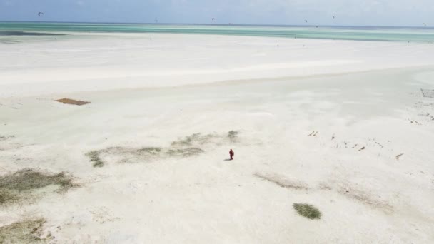 Oceano Índico perto da costa da ilha de Zanzibar, Tanzânia, câmera lenta — Vídeo de Stock