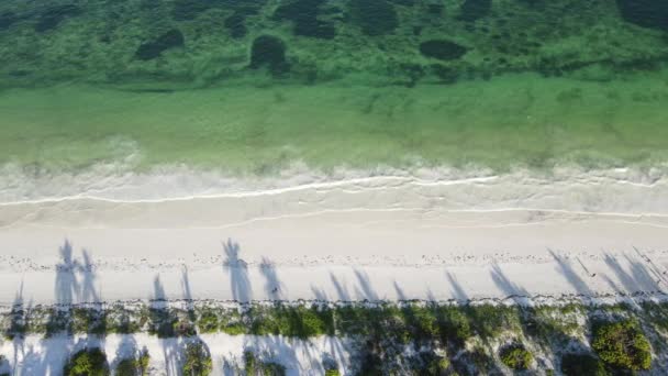 Insel Sansibar, Tansania: Blick aus der Luft auf den Strand in Küstennähe, Zeitlupe — Stockvideo