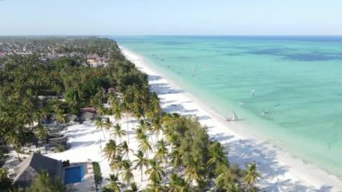 Tanzanya 'daki Zanzibar adasında plaj, ağır çekim.