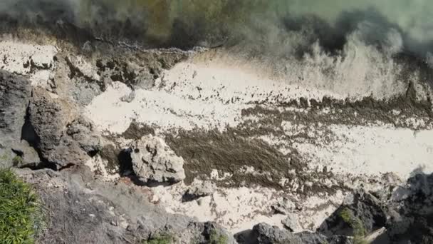 Üres strand Zanzibár szigetén, Tanzánia, lassított felvétel — Stock videók