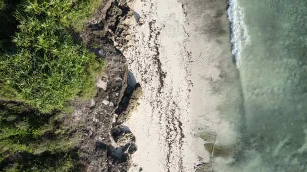 Praia vazia na ilha de Zanzibar, Tanzânia, câmera lenta — Vídeo de Stock