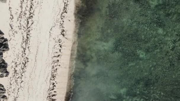 Praia vazia na ilha de Zanzibar, Tanzânia, câmera lenta — Vídeo de Stock