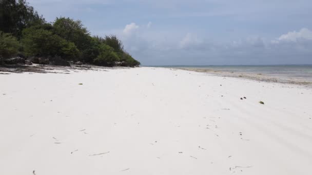 Пустой пляж на острове Занзибар, Танзания, замедленная съемка — стоковое видео