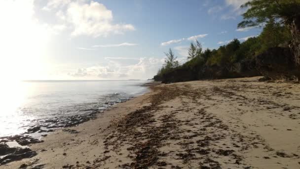 Prázdná pláž na ostrově Zanzibar, Tanzanie, zpomalení — Stock video