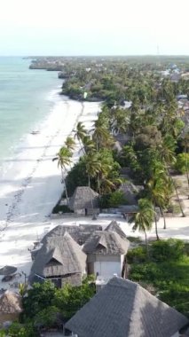 Tanzanya 'nın Zanzibar kıyısındaki okyanusta dikey video tekneleri