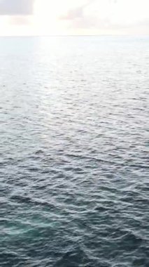 Tanzanya 'nın Zanzibar kıyısındaki okyanusta dikey video tekneleri