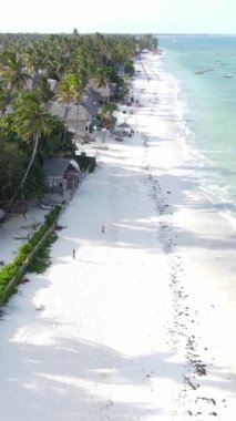 Tanzanya 'nın Zanzibar adasındaki plajın dikey videosu