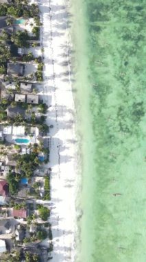 Tanzanya 'nın Zanzibar kıyısındaki okyanusun dikey videosu