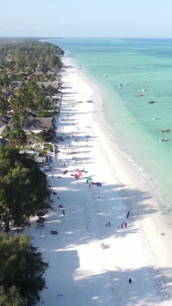 Vidéo verticale de la plage sur l'île de Zanzibar, Tanzanie — Video
