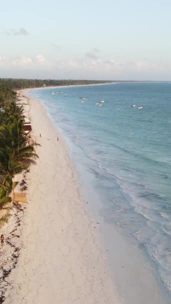 Vídeo vertical da praia na ilha de Zanzibar, na Tanzânia — Vídeo de Stock