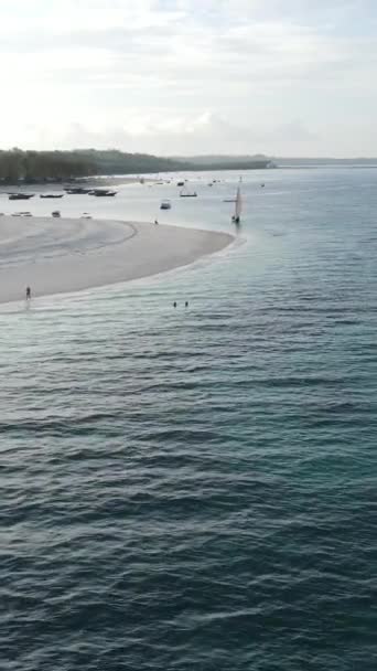 Vertikales Video vom Strand auf der Insel Sansibar, Tansania — Stockvideo