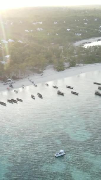 Video verticale dell'oceano vicino alla costa di Zanzibar, Tanzania — Video Stock