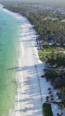 Tanzanya 'nın Zanzibar kıyısındaki okyanusun dikey videosu