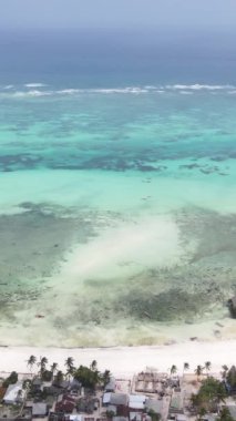 Tanzanya 'nın Zanzibar kıyısındaki okyanusun dikey videosu