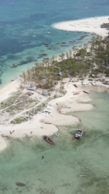 Tanzanya 'nın Zanzibar kıyısındaki okyanusun dikey videosu