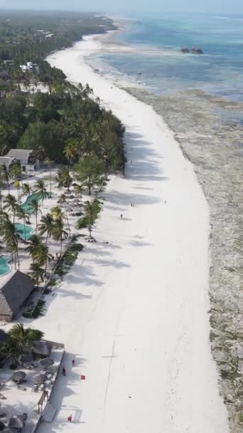 Vertikal video av havet nära kusten i Zanzibar, Tanzania — Stockvideo