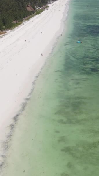 坦桑尼亚桑给巴尔海岸附近海洋的垂直录像 — 图库视频影像
