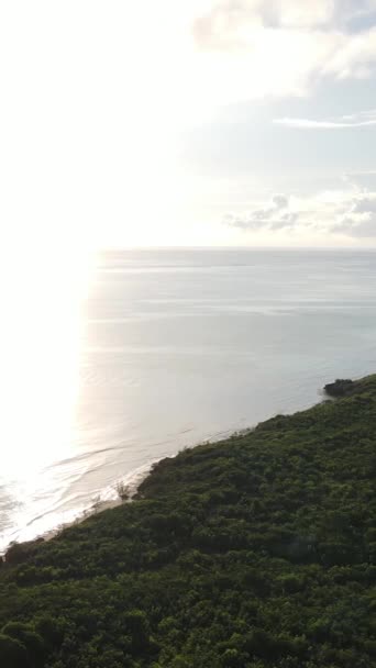 Вертикальное видео океана у берегов Занзибара, Танзания — стоковое видео