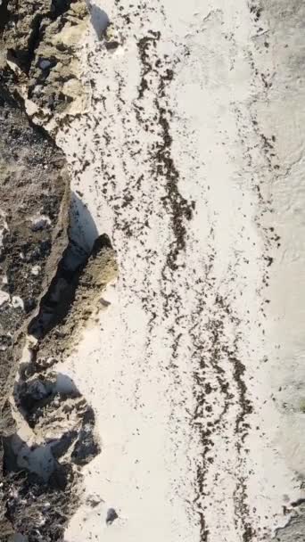 Függőleges videó üres strand Zanzibár szigetén, Tanzánia — Stock videók