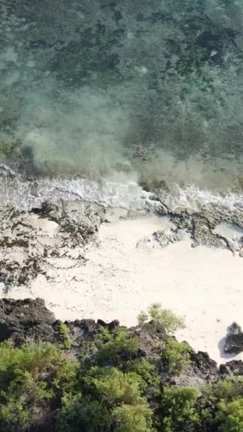 Vertikale Video leeren Strand auf der Insel Sansibar, Tansania — Stockvideo