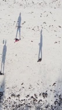 Dikey videocular Zanzibar, Tanzanya sahilinde futbol oynuyorlar