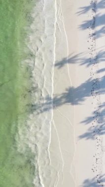 Tanzanya 'nın Zanzibar kıyısındaki okyanusta dikey video tekneleri