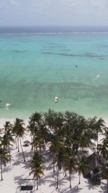 Tanzanya 'nın Zanzibar kıyısında dikey video uçurtması