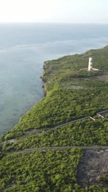 Tanzanya 'nın Zanzibar kıyısındaki okyanusun dikey videosu