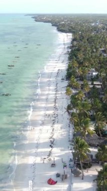 Tanzanya 'nın Zanzibar kıyısındaki okyanusun dikey videosu